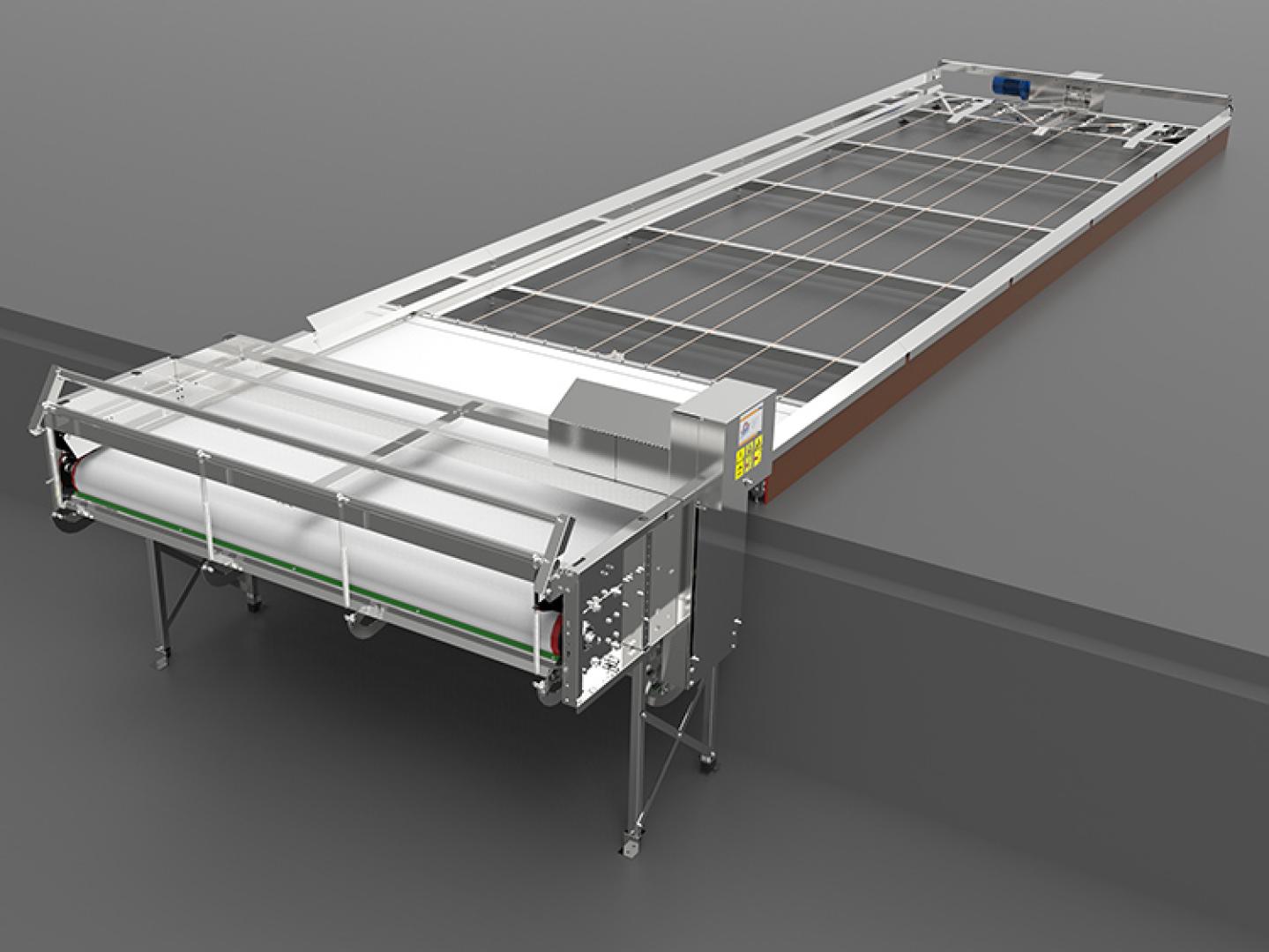 Single roll-up manure belt system under slatted poultry house floors